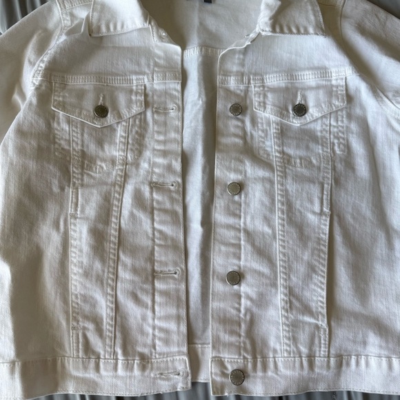 Just USA White Jean Jacket Silver Buttons - Picture 2 of 12